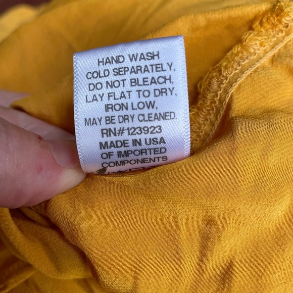 Lacausa Cassie Dress Anthropologie “tar” Gold Yellow Babydoll Layered Small S - Picture 11 of 12